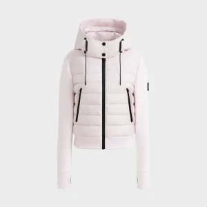 CASSA WOMEN'S CROP LIGHT DOWN & NEOPRENE BOMBER JACKET