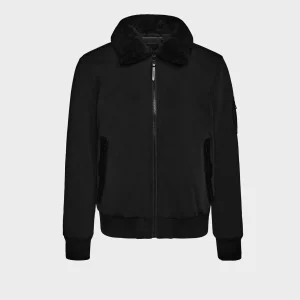 REECE MEN'S AVIATOR JACKET WITH REMOVABLE SHEARLING COLLAR