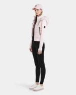 CASSA WOMEN'S CROP LIGHT DOWN & NEOPRENE BOMBER JACKET